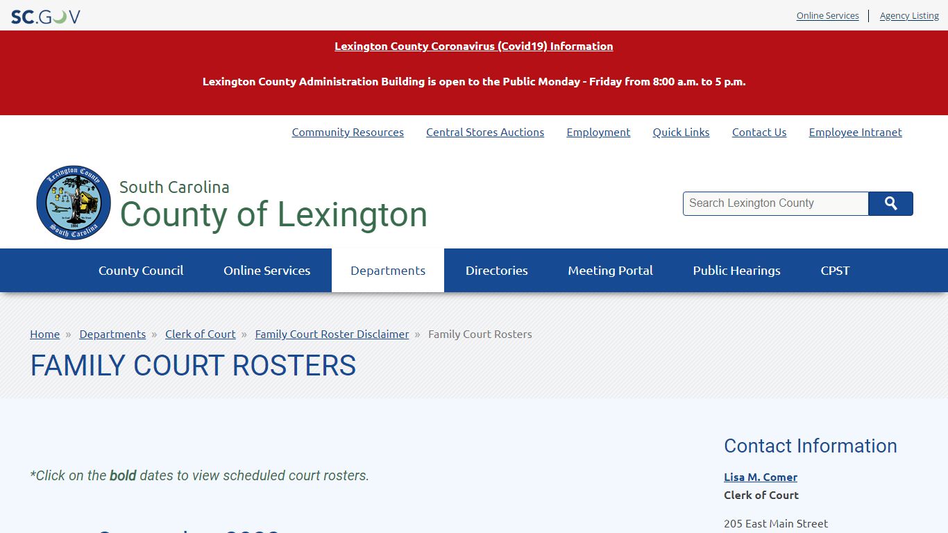 Family Court Rosters | County of Lexington - South Carolina
